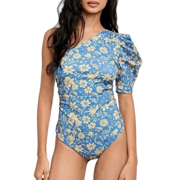 Intimately by Free People Somethin' 'Bout You Floral 1-Shoulder Bodysuit Size S - Picture 1 of 5
